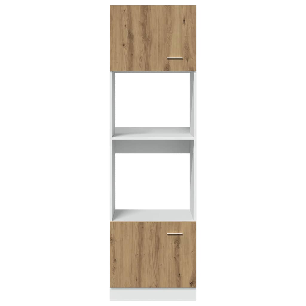 mikrobølgeovnsskab "Lyon" håndlavet eg 60x57x207 cm konstrueret træ
