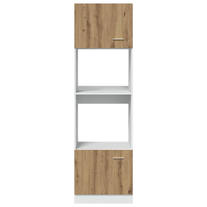mikrobølgeovnsskab "Lyon" håndlavet eg 60x57x207 cm konstrueret træ