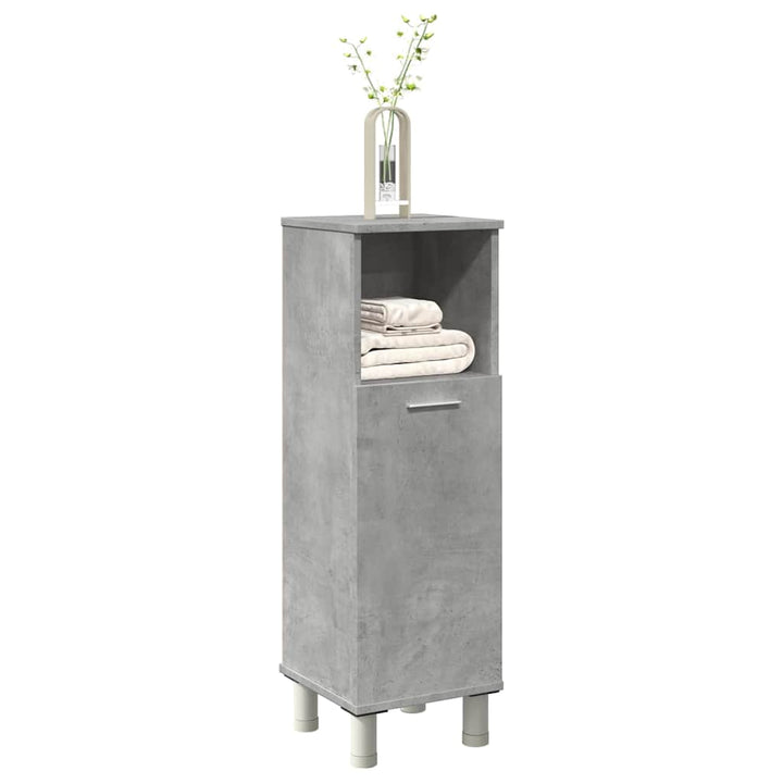 badeværelsesskab 30x30x95 cm konstrueret træ betongrå