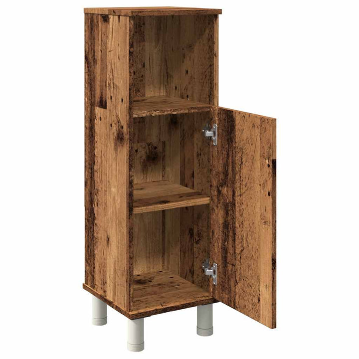 badeværelsesskab 30x30x95 cm konstrueret træ antikt træ