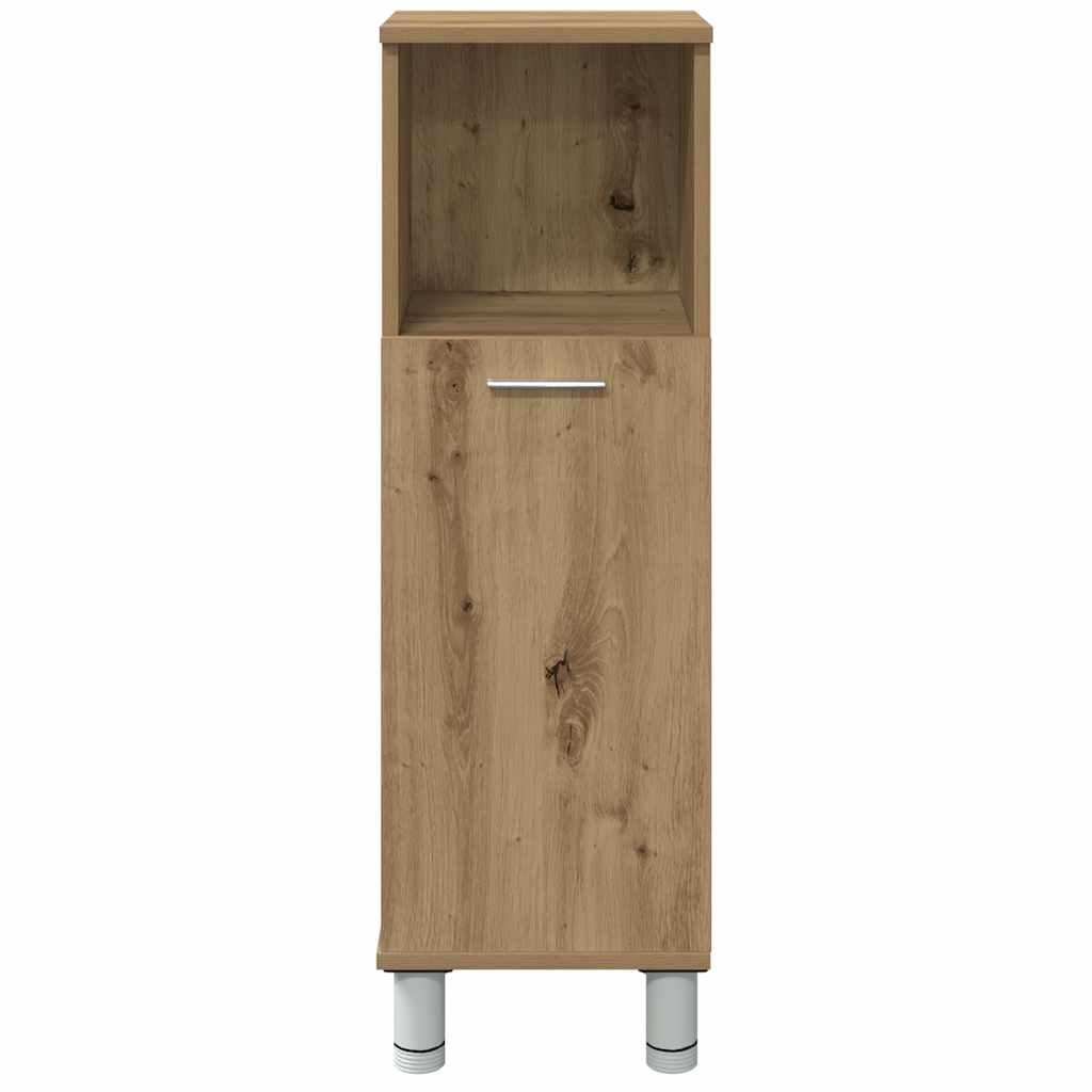 badeværelsesskab 30x30x95 cm konstrueret træ egetræsfarvet