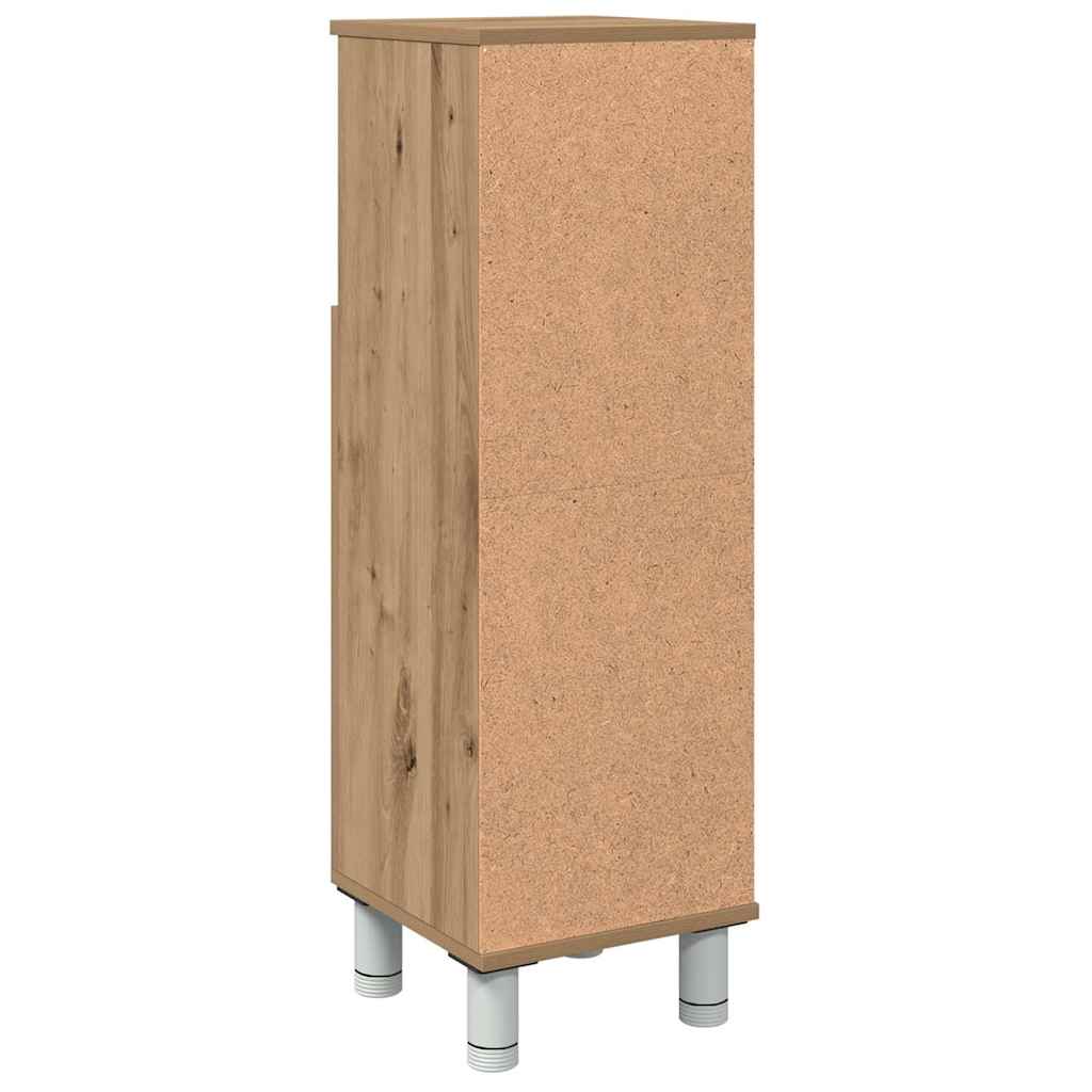 badeværelsesskab 30x30x95 cm konstrueret træ egetræsfarvet
