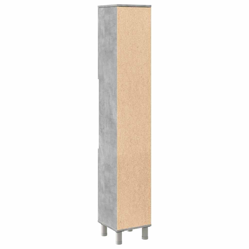 badeværelsesskab 30x30x179 cm spånplade betongrå