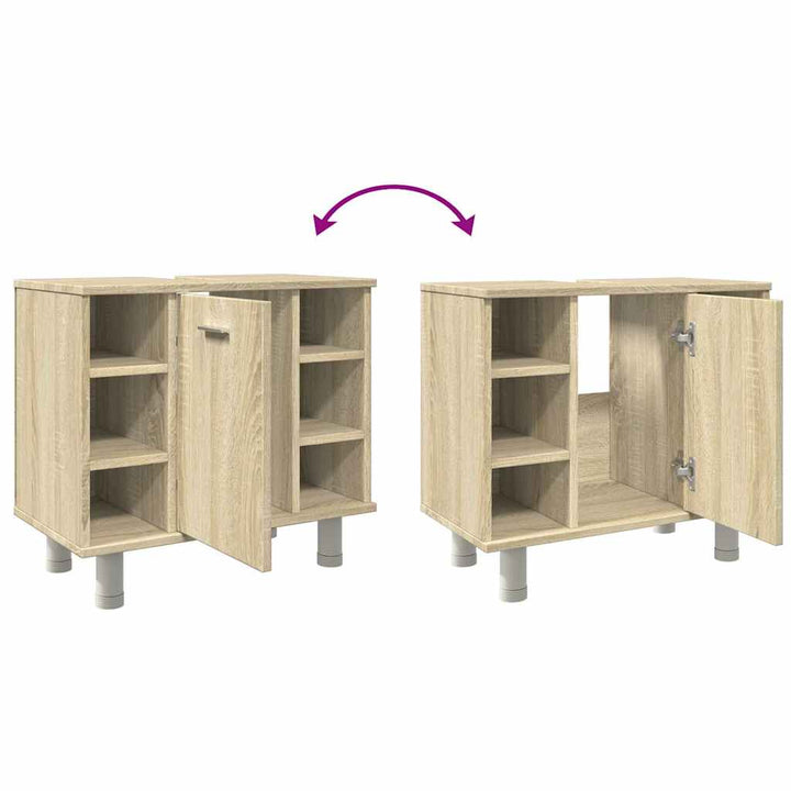 badeværelsesskab 60x32x53,5 cm konstrueret træ sonoma-eg
