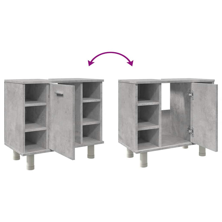 badeværelsesskab 60x32x53,5 cm konstrueret træ betongrå