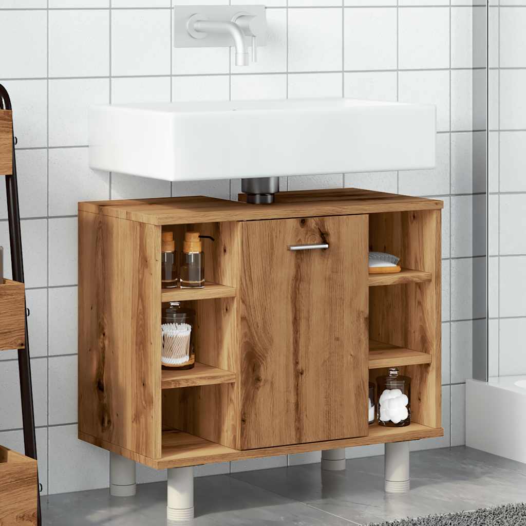 badeværelsesskab 60x32x53,5 cm konstrueret træ kunsteg