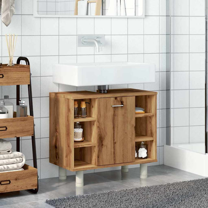 badeværelsesskab 60x32x53,5 cm konstrueret træ kunsteg