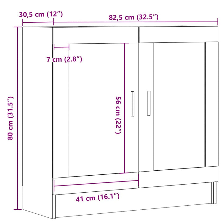 bogskab 82,5x30,5x80 cm konstrueret træ antikt træ