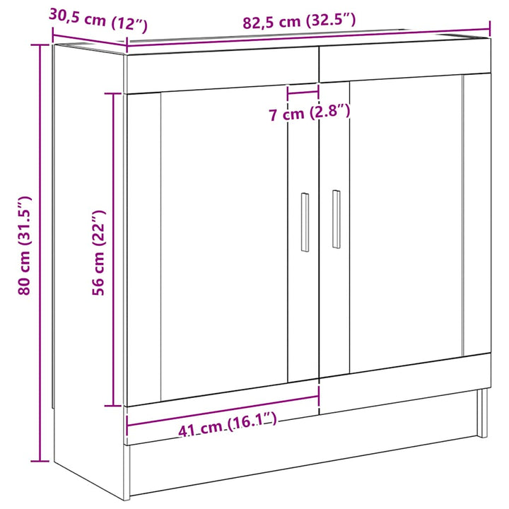 bogskab 82,5x30,5x80 cm konstrueret træ kunsteg