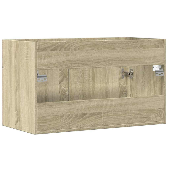 skab til håndvask 80x38,5x46 cm konstrueret træ sonoma-eg