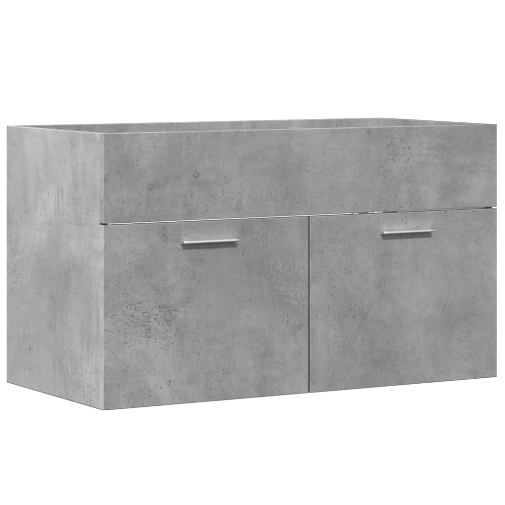 skab til håndvask 80x38,5x46 cm konstrueret træ betongrå