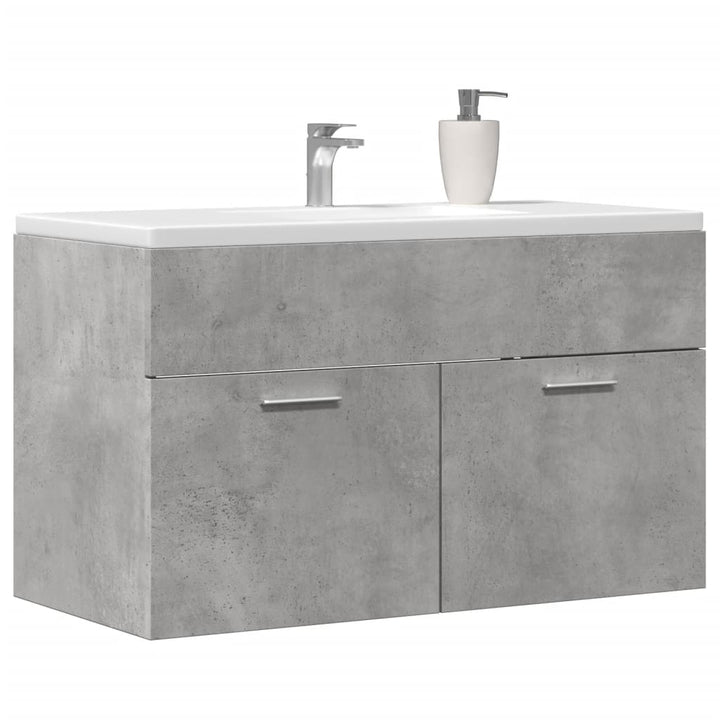 skab til håndvask 80x38,5x46 cm konstrueret træ betongrå