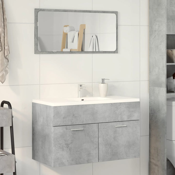 skab til håndvask 80x38,5x46 cm konstrueret træ betongrå