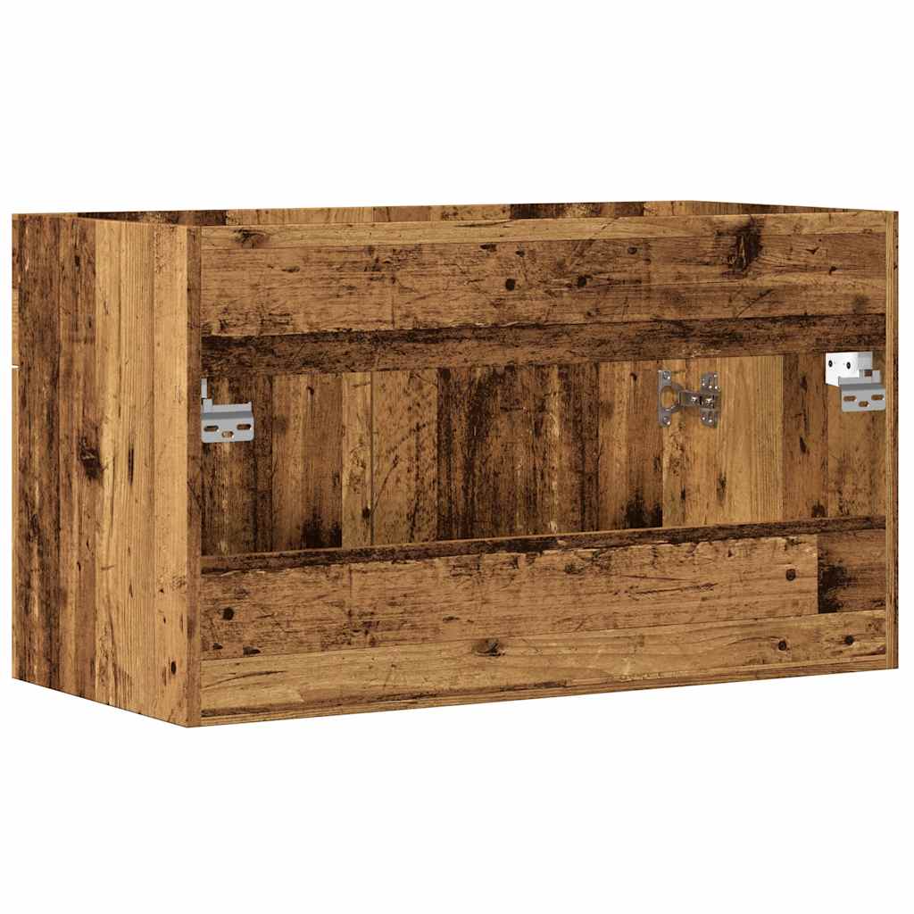 badeværelsesvaskeskab 80x38,5x46 cm konstrueret træ antikt træ