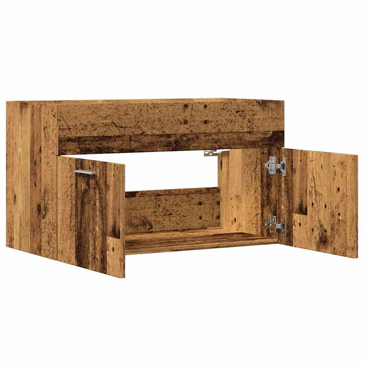 badeværelsesvaskeskab 80x38,5x46 cm konstrueret træ antikt træ