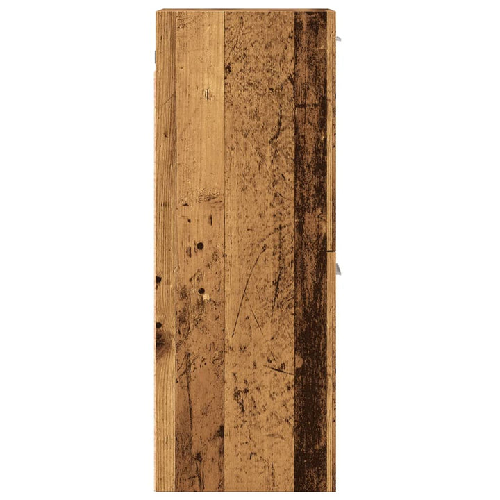 badeværelsesskab 30x30x80 cm væghængt konstrueret træ