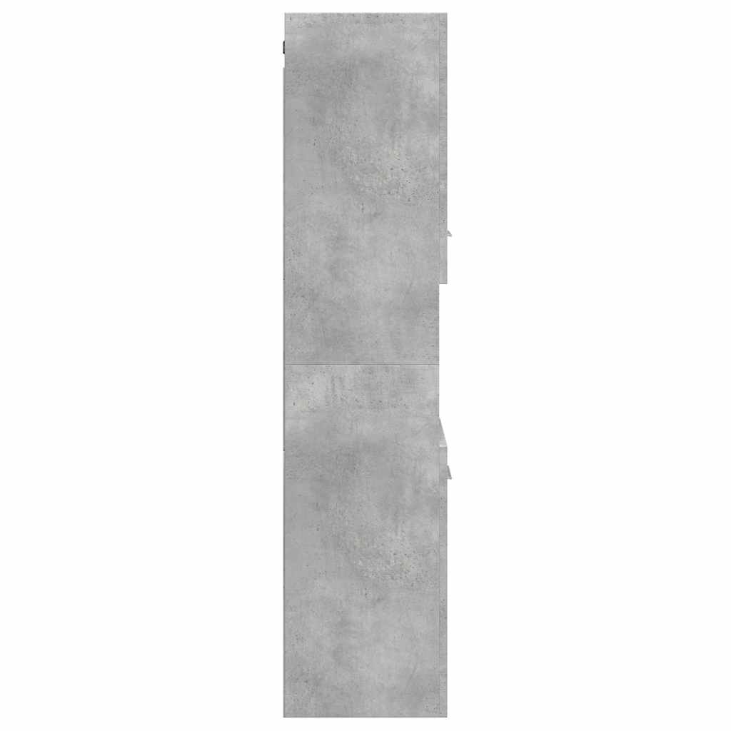 badeværelsesskab 30x30x130 cm væghængt konstrueret træ betongrå