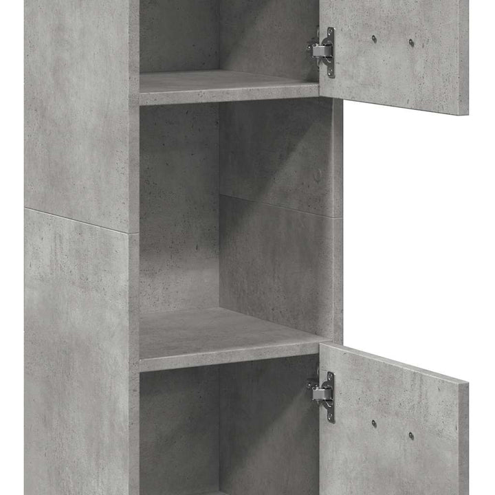 badeværelsesskab 30x30x130 cm væghængt konstrueret træ betongrå