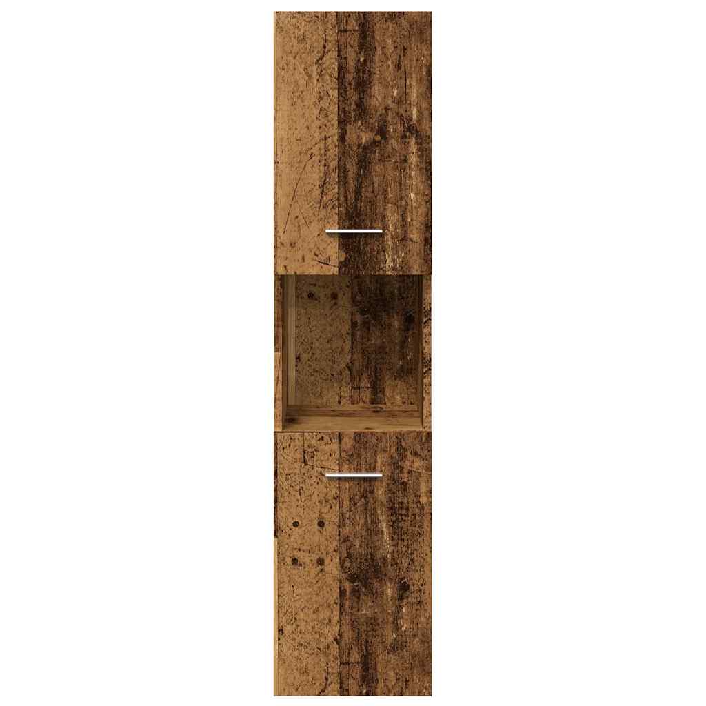 badeværelsesskab 30x30x130 cm væghængt konstrueret træ