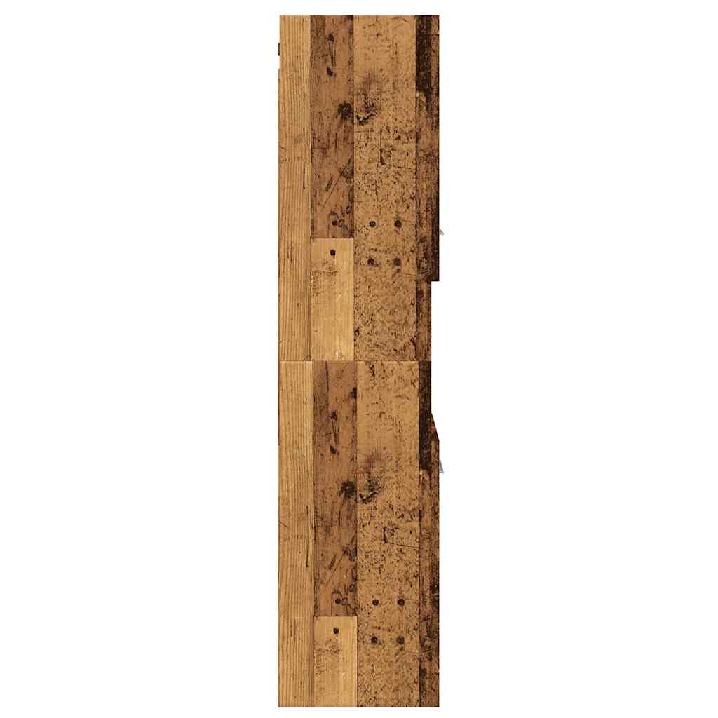 badeværelsesskab 30x30x130 cm væghængt konstrueret træ