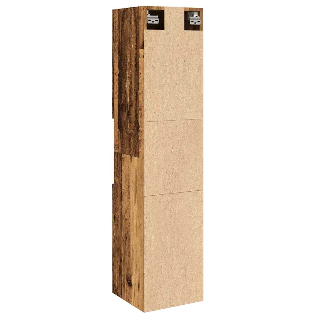 badeværelsesskab 30x30x130 cm væghængt konstrueret træ