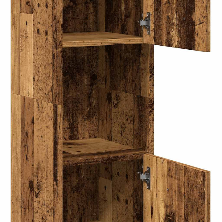 badeværelsesskab 30x30x130 cm væghængt konstrueret træ