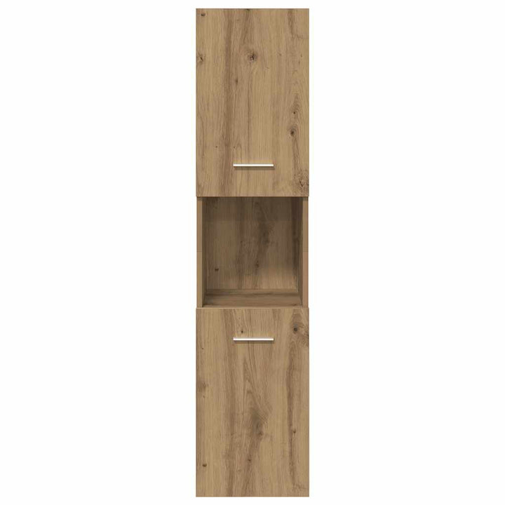 badeværelsesskab 30x30x130 cm væghængt konstrueret træ kunsteg