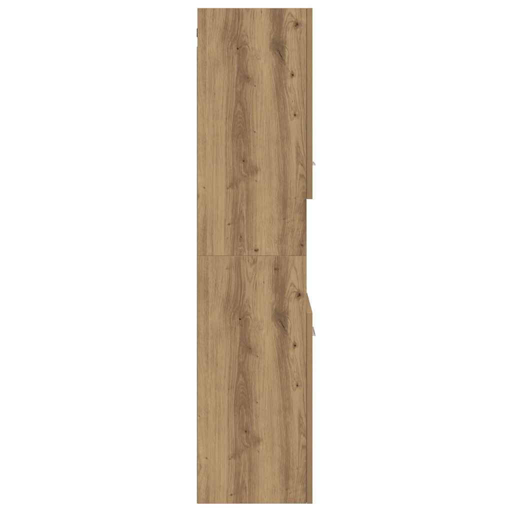 badeværelsesskab 30x30x130 cm væghængt konstrueret træ kunsteg