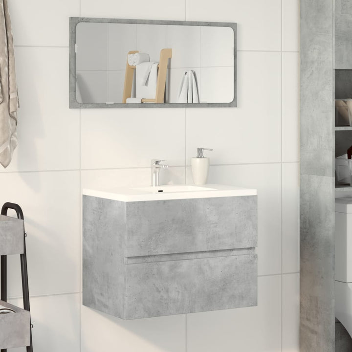 badeværelsesskab 60x38,5x45 cm konstrueret træ betongrå