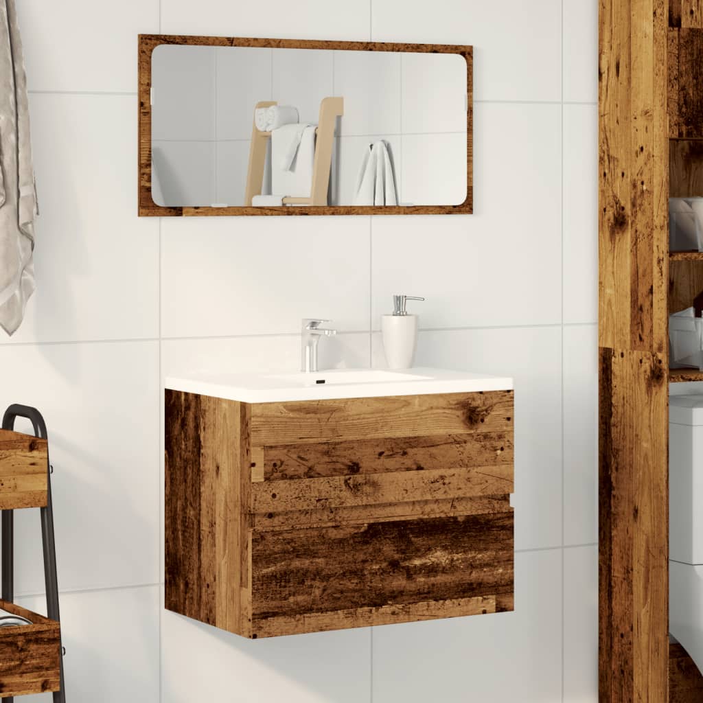 badeværelsesskab 60x38,5x45 cm konstrueret træ antikt træ