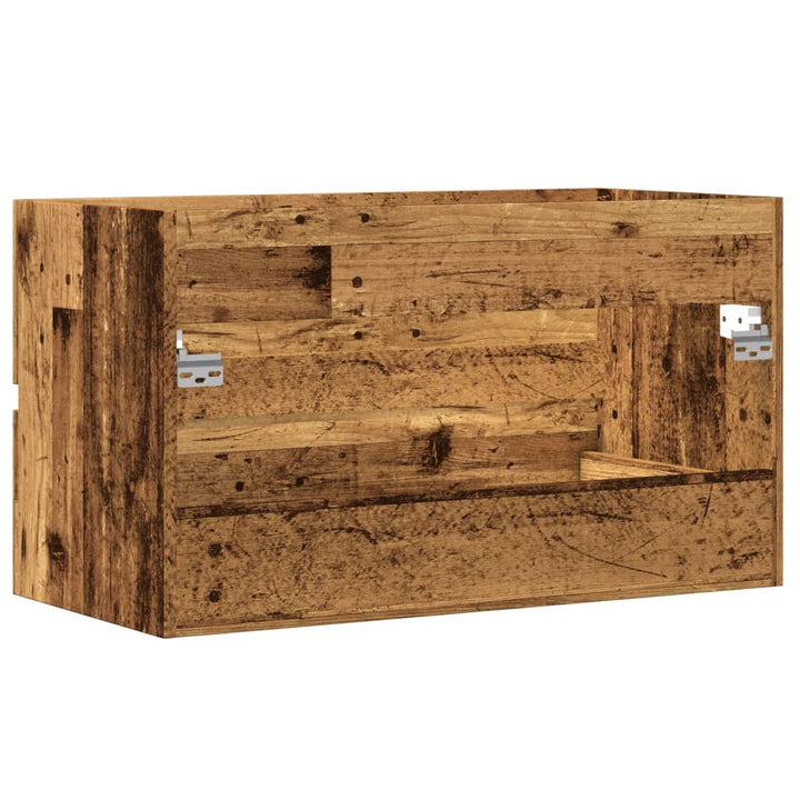 badeværelsesskab 80x38,5x45 cm væghængt konstrueret træ