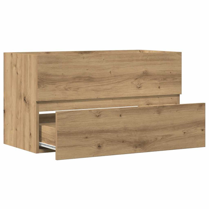 badeværelsesskab 80x38,5x45 cm væghængt konstrueret træ kunsteg