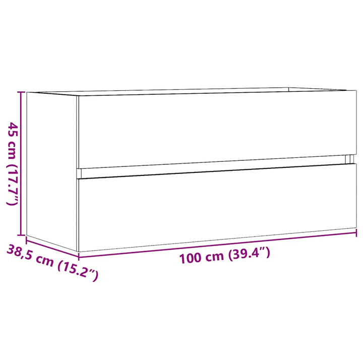 vaskeskab 100x38,5x45 cm konstrueret træ gammelt trælook