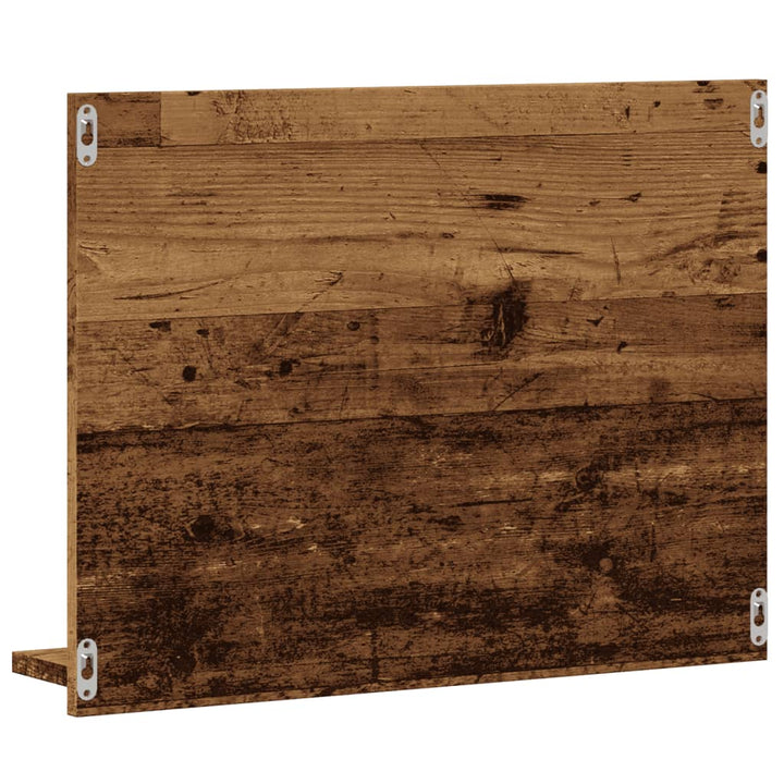 badeværelsesskab med spejl 60x10,5x45 cm antikt træ
