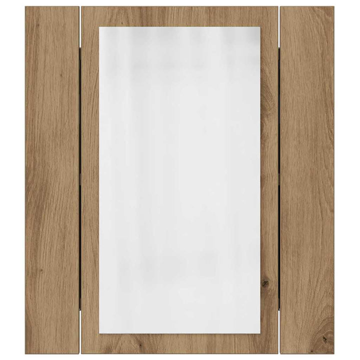 spejlskab med LED-lys 40x12x45 cm konstrueret træ kunsteg