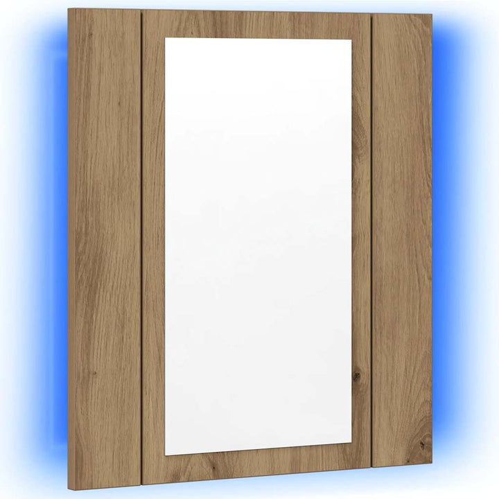 spejlskab med LED-lys 40x12x45 cm konstrueret træ kunsteg