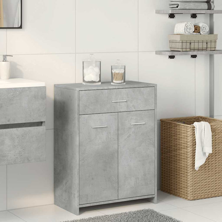 badeværelsesskab 60x33x80 cm konstrueret træ betongrå