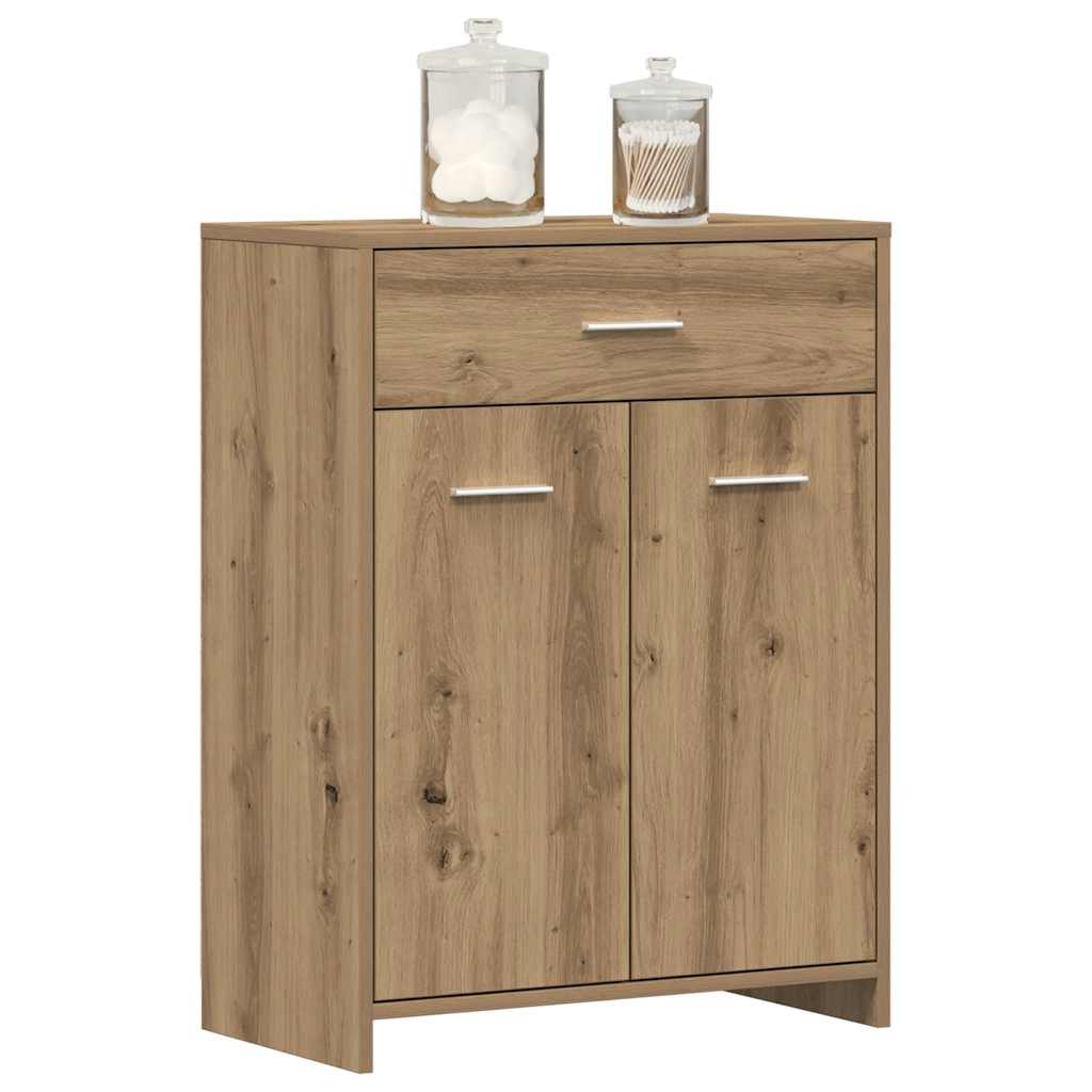 badeværelsesskab 60x33x80 cm konstrueret træ kunsteg