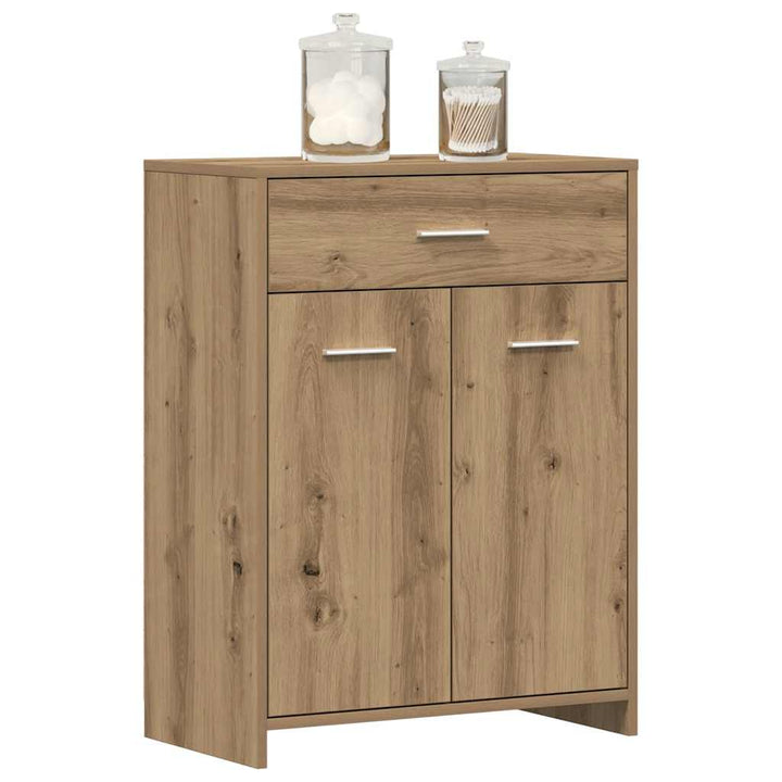 badeværelsesskab 60x33x80 cm konstrueret træ kunsteg