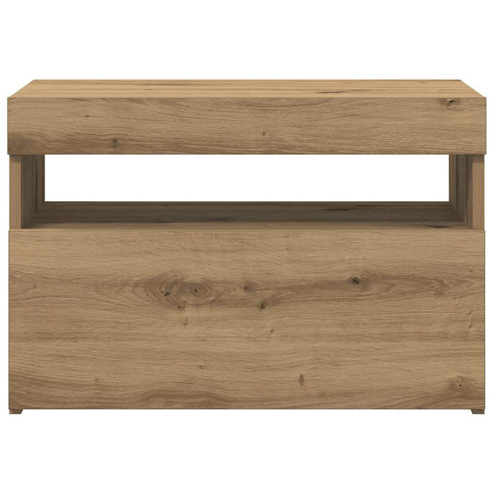 tv-bord med LED-lys 60x35x40 cm konstrueret træ kunsteg