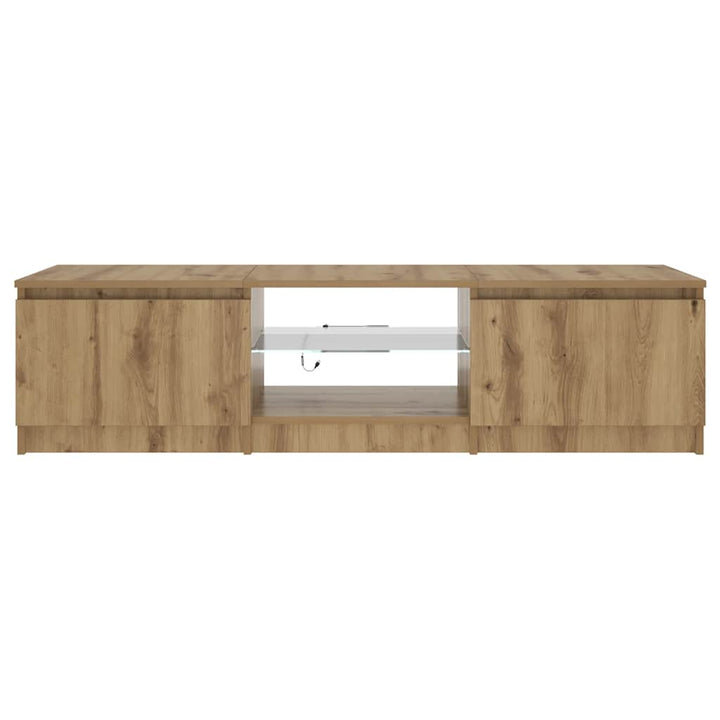 tv-bord med LED-lys 140x40x36 cm konstrueret træ kunsteg