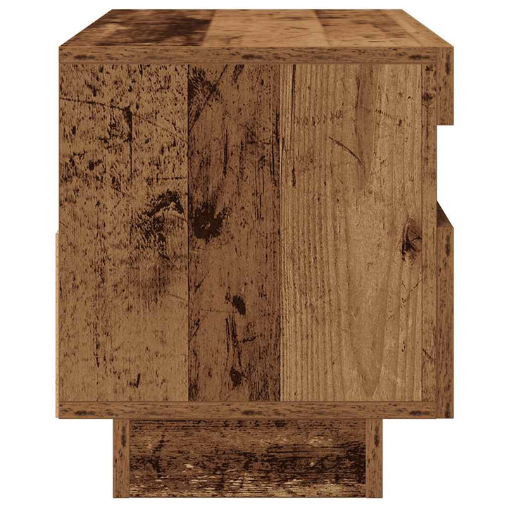 tv-bord med LED-lys 80x35x40 cm konstrueret træ antikt træ