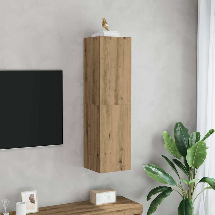 tv-bord 30,5x30x110 cm konstrueret træ kunsteg