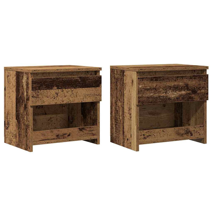 sengeborde 2 stk. 40x30x39 cm spånplade antikt træ