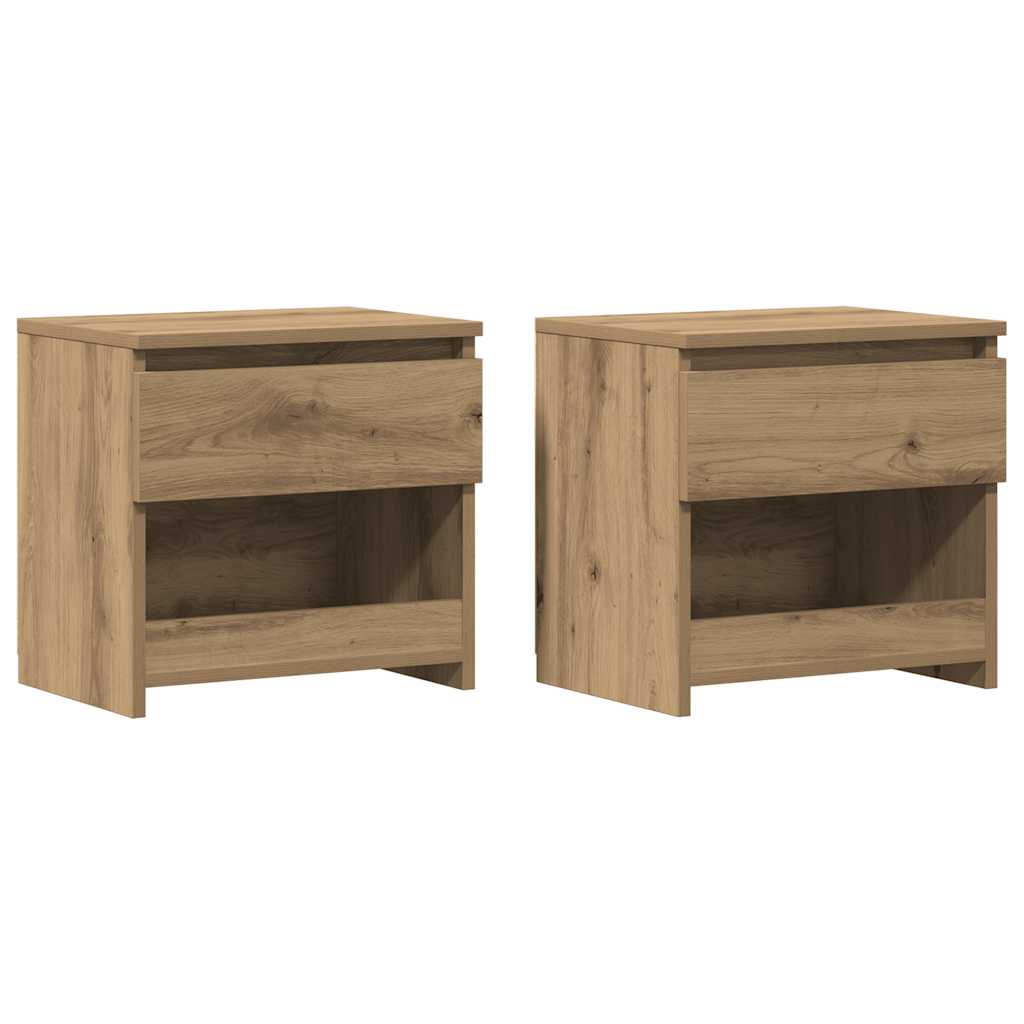 sengeborde 2 stk. 40x30x39 cm konstrueret træ kunsteg