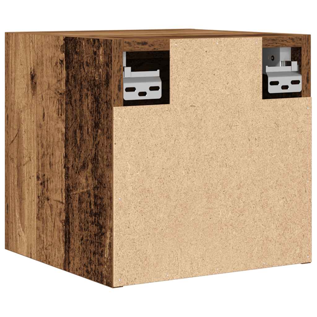 væghængt tv-skab 30,5x30x30 cm antikt træ
