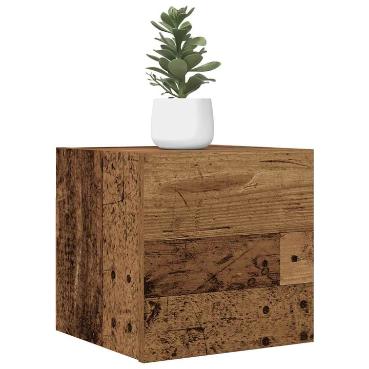 væghængt tv-skab 30,5x30x30 cm antikt træ