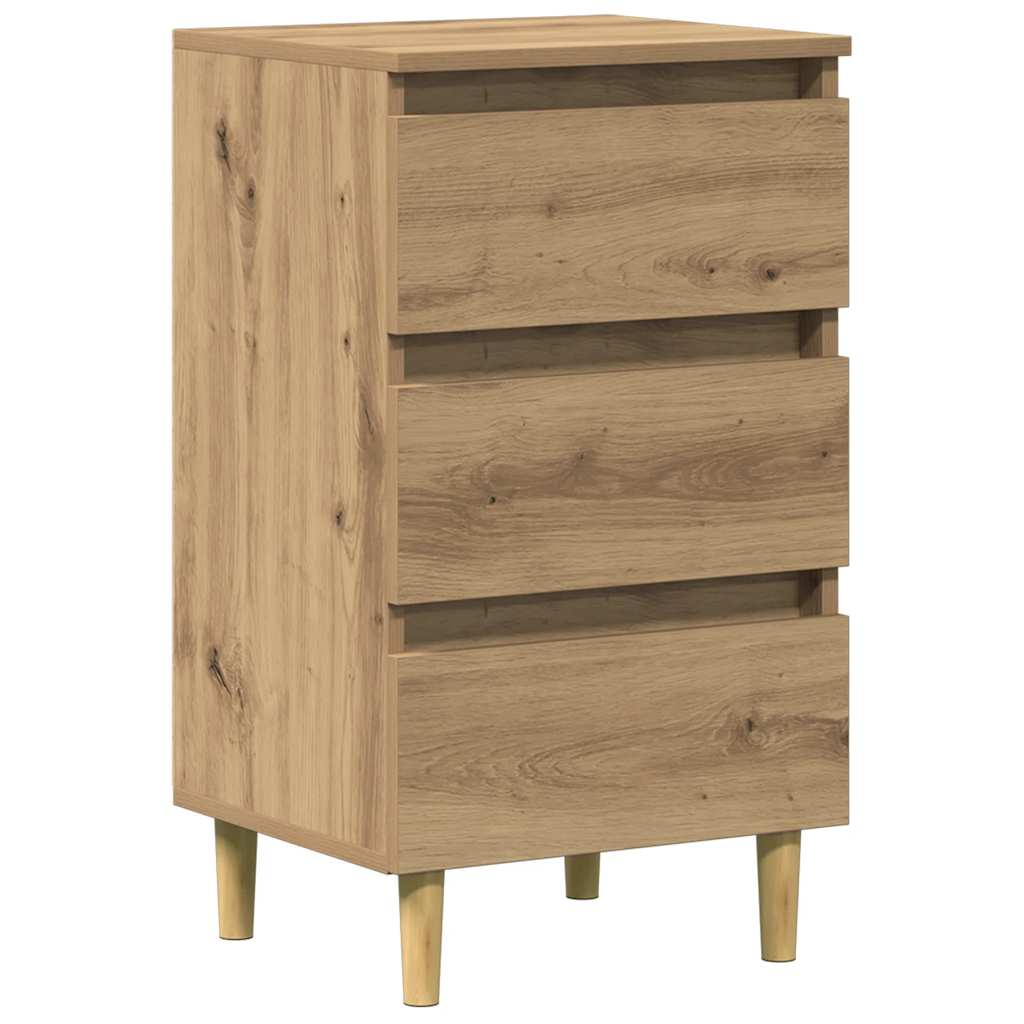 sengebord 40x35x69 cm konstrueret træ kunsteg