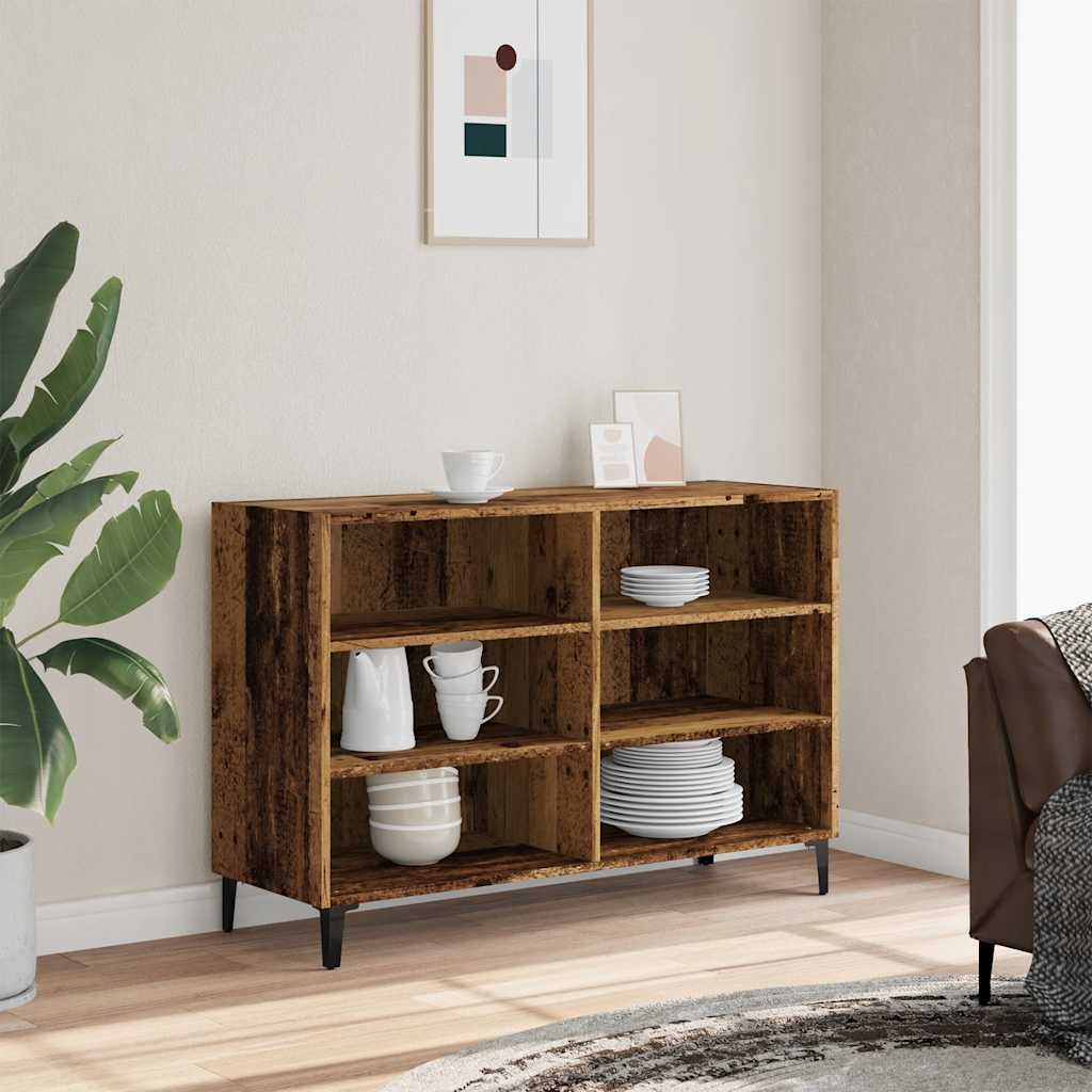 skænk 103,5x35x70 cm konstrueret træ antikt træ