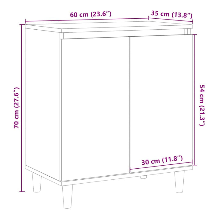 skænk 60x35x70 cm konstrueret træ antikt træ